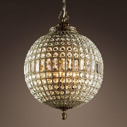 Postmodern Round Crystal Chandeliers for Living Room Bedroom Restaurant Loft Hotel Nordic Creative LED Pendant Lights