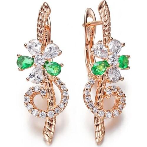 Harong Colorful Flowers Stud Earring Copper Cubic Zirconia Party Fashion Statement Jewelry Cute Small Earring for Women Gift