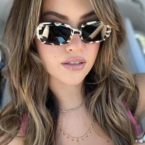 Retro Square Sunglasses Black White Shades For Women 90s Rectangle Sun Glasses Men Unisex Sunnies oculos de sol zonnebril dames