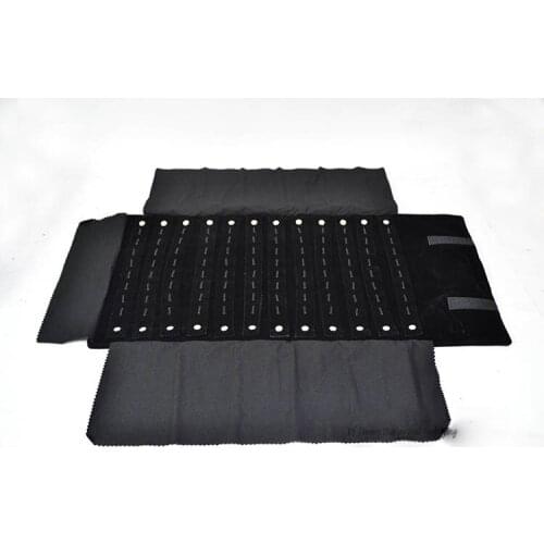 Super Black Velvet Pendant Roll Bag Jewelry Display Travel Organizer Jewelry Folding Pouch Pendant Holder Organizer Portable
