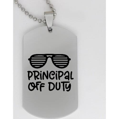 Ufine jewelry pendant army card principal off duty stainless steel customed necklace N4343