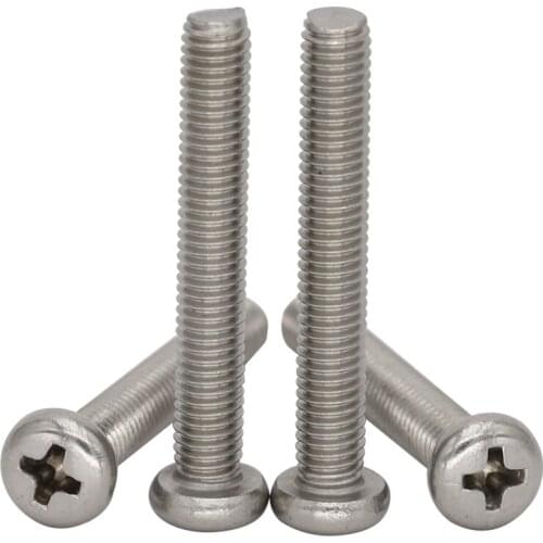 M2.5/M3*3/4/5/6/7 M5*16/18/22/25/30/35mm 304 316 Stainless Steel 304SS DIN7985 Bolt Phillips Cross Recessed Round Pan Head Screw