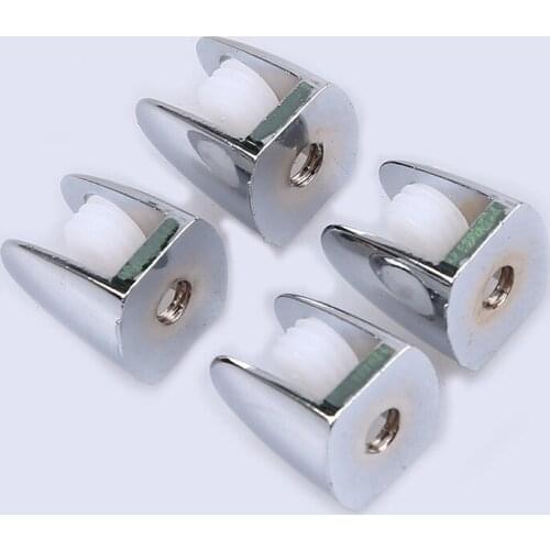 4pcs/set Glass Clamps Plane Half Round Zinc Alloy Shelves Support Two Hole Corner Bracket Clip for Furniture Door Hardware Clamp