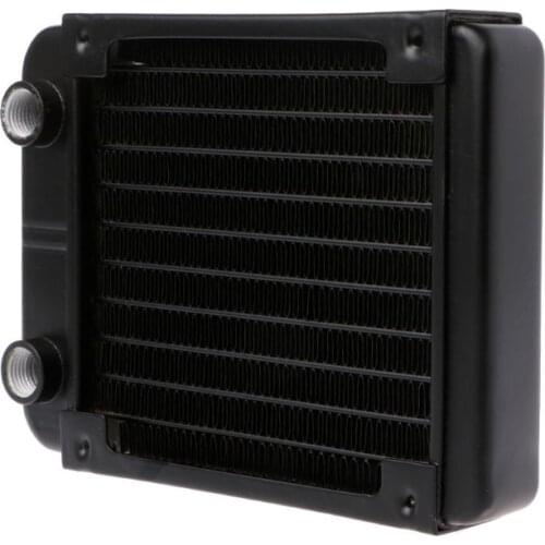 120mm Aluminum Computer Radiator Water Cooler 10 Tube CPU Heat Sink Exchanger R9JB
