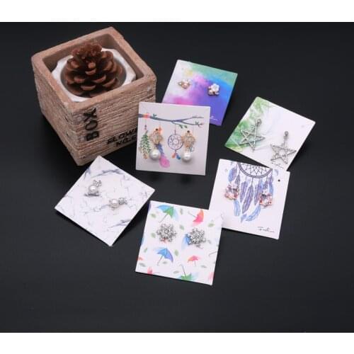 10Pcs/lot Colorful Paper Jewelry Earrings Card 6x6cm Favor Ear Studs Necklace Display Packaging Cards Jewelry DIY Accessories
