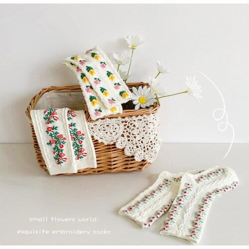 3 Pairs/lot Spring Summer Childrens Socks For Girls Soft Cotton Baby Plain All-match Floral Socks Breathable Fashion 1-8 Years