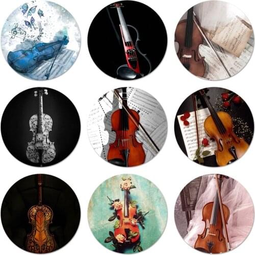 58mm Musical instrument violin Badge Brooch Pin Accessories For Clothes Backpack Decoration gift