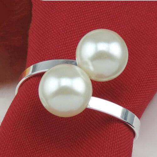 6pcs/lot Fine Napkin Buckle Hotel Banquet Napkin Wedding Pearl Napkin Desktop Decoration