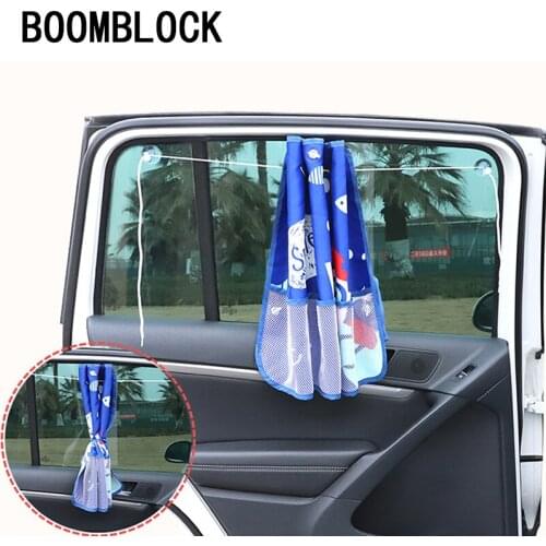Car Cartoon Sunshade Curtain Tensile Cover Storage Bag For Hyundai Creta Tucson BMW X5 E53 VW Golf 4 7 5 Tiguan Kia Rio Sportage