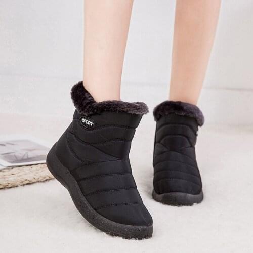 Womens ankle boots fur boots warm snow boots winter shoes for women waterproof padded boots winter boots women footwear