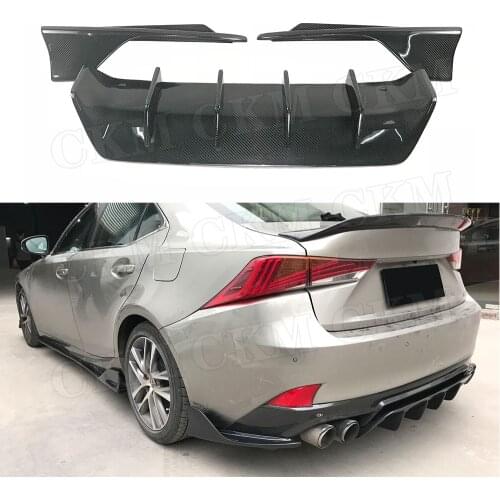 Carbon Fiber Rear Bumper Lip Diffuser Protector With Splitter for LEXUS IS300 IS350 IS F Sport Sedan 4 Door 2017 2018
