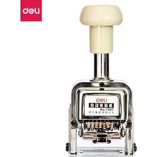 Deli 7 Digital Office Financial Automatic Numbering Machine / Coding Machine Office Supply