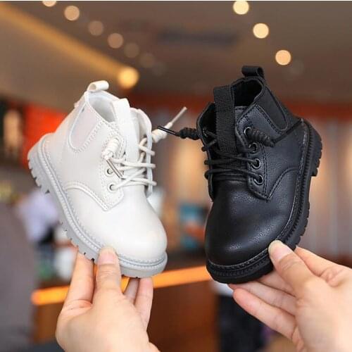 Children Casual Shoes Autumn Winter Fashion Boots Boys Shoes Short Leather Soft Antislip Girls Boots 21-30 Sport Running Shoes