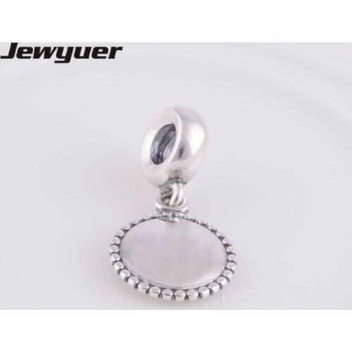 Engravable Icon Dangle Charms 925 Sterling silver jewelry Fit European brand Bracelets DIY Making Jewelry wholesale DA033