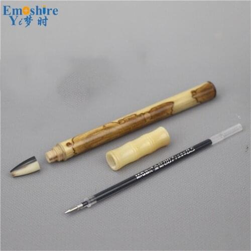 Creative Butterfly Bamboo Inlay Horn Pointer Roller Ball Pen Present Collection Bamboo Gift Pen Ballpoint Pen P837