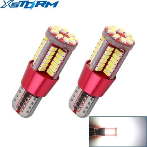 2Pcs T10 Led Canbus W5W 194 3014 57SMD White Auto Car Leds Bulbs Interior Reading Lights License Plate lamps 12V Car Styling