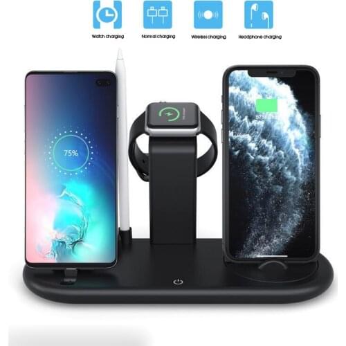 7 in 1 Multi-function Wireless Charger With Night Light For Ios 11 XR X 8 ios Watch Foldable Charging Dock Station