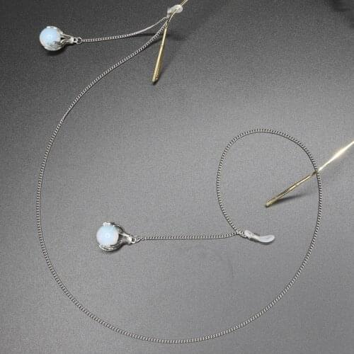 Fashion Stainless Steel Eyeglass Chains Sunglasses Necklace Opal Palm Pendant Glasses Chain Eyewears Cord Holder Neck Strap Rope