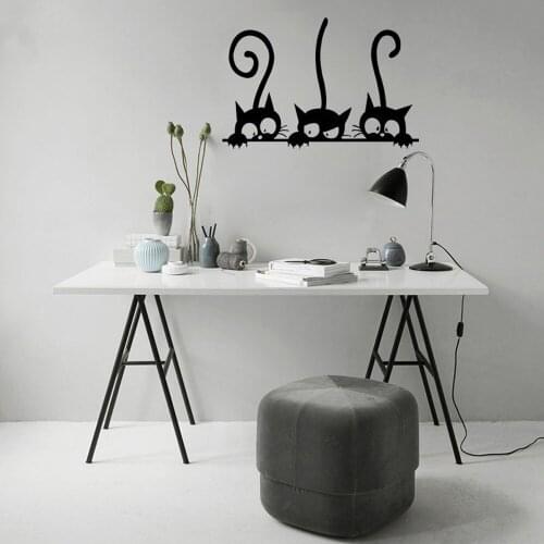 Three Funny Cats Animal Wall Sticker for Living room Bedroom home decoration