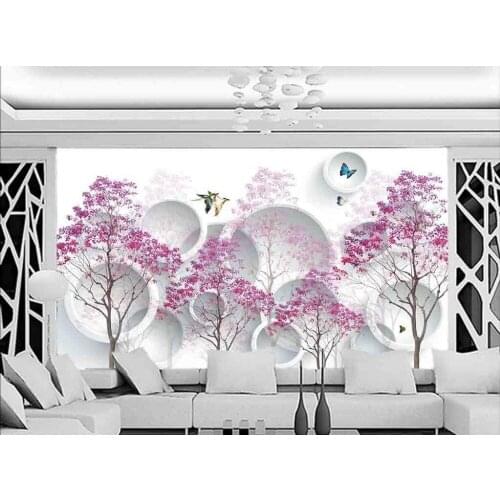 3d wall murals wallpaper Abstract tree butterflies Custom photo wallpaper 3D stereoscopic Non woven wallpaper
