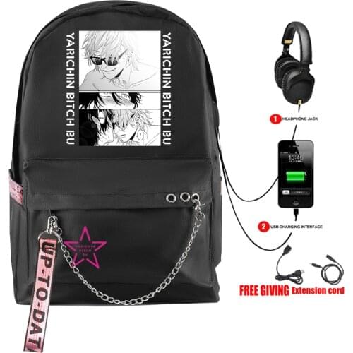 2021 New Yarichin B Club Laptop Backpack USB School Bags Travel Bags Anime Bagpack Back To School Bags Chain backpack