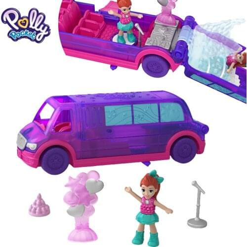 Original Polly Pocket Mini Cute Store Box Polly Girls Car Toys Children Education Toy Baby Girl Gift Doll Accessories Juguetes