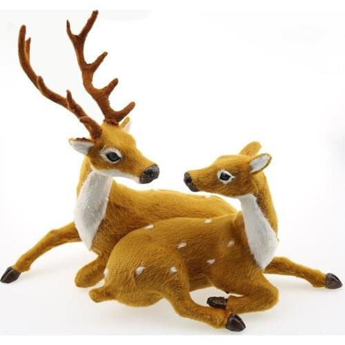 15/20/25cm 1pc Xmas Elk Plush Simulation Deer New Year Christmas Ornaments For Decorations Home Christmas Gift navidad