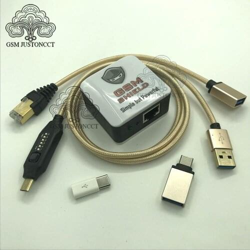 The 2020 latest version ORIGINAL GSM SHIELD BOX + (UMF) ALL BOOT CABLE for Repair Imei Reset Google account