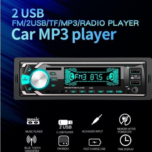 Radio Car Autoradio 1 Din Bluetooth SD MP3 Player Coche Radios Estereo Poste Para Auto Audio Stereo Carro 2 DOUBLE USB