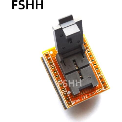 Clamshell QFN6 to DIP6 adapter WSON6 DFN6 MLF6 test socket 2X2mm 0.5mm pin pitch