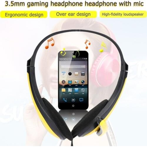 3.5mm Over-ear Gaming Headphone Mic Stereo Bass Earphone High-fidelity Loudspeaker Music Headset For Computer Gamer MP3 Player