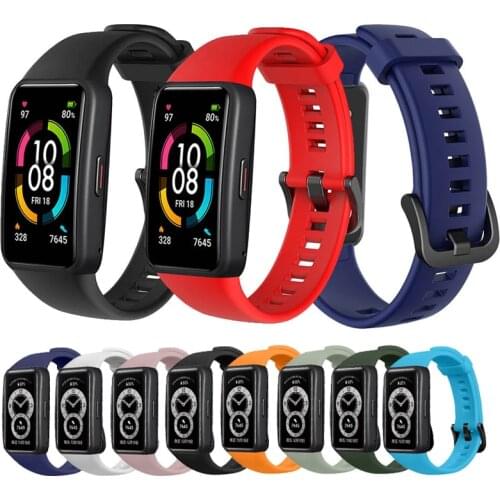 Soft Silicone Sport Band Watch Strap For Huawei Honor Band 6 Wrist band Bracelet Replacement Strap For honor band 6 Accessories