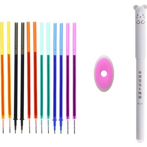 Erasable Pens 6 Colored Ink Refills Washable Magic Cute Ballpoint Gel Pen Writing Tools For School Office Student Stationery