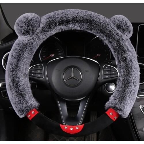 Universal Car Plush Steering-Wheel Covers Anti-slip Skidproof Durable 38CM/15" Dynamic Fibre Handmade Steering Wheel Cover
