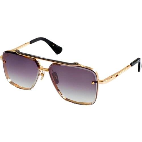 Vintage Retro Mens Luxury Designer Sunglasses Top Quality Square Rimless Sunglasses Vintage Plank Sunglass Men Gold Frame Glasse