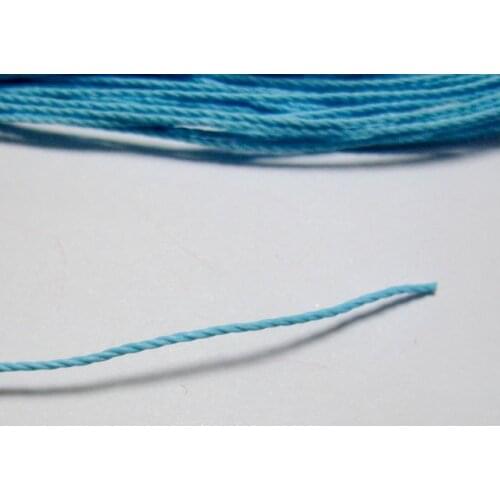 50 Meters Sky Blue Waxed Polyester Twisted Cord String Thread Line 1mm
