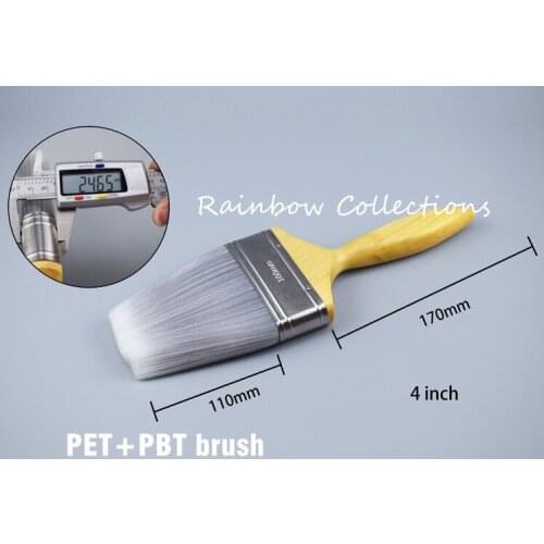 4inch High Quality Soft Lengthen PET Paint Brush Wooden Handle Brushes For Acrylic Oil Painting Brush Supplies