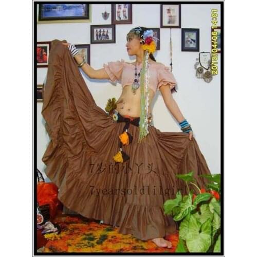 Cotton 4Tiered 18Yards Ats Gypsy Tribal Belly Dance Skirt EH08