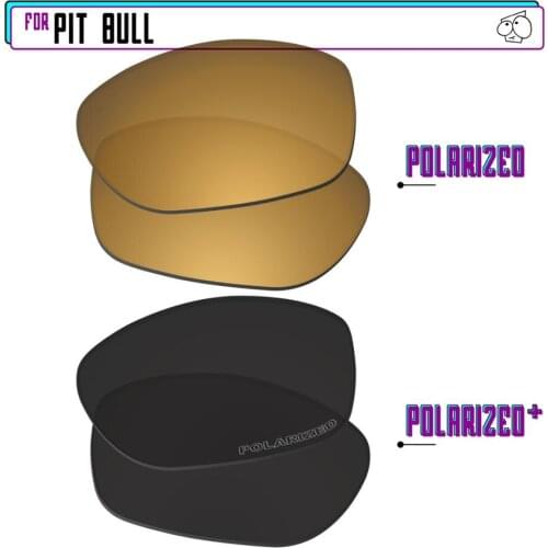 EZReplace Polarized Replacement Lenses for - Oakley Pit Bull Sunglasses - BlackPPlus-GunmetalP