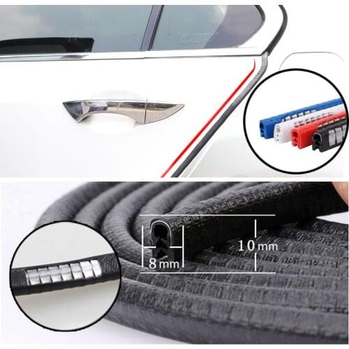 Car Door Protector Side Edge Auto Rubber Seals Door Strip Anti Collision With Steel Bumper Edge Scratch Protector Car Styling