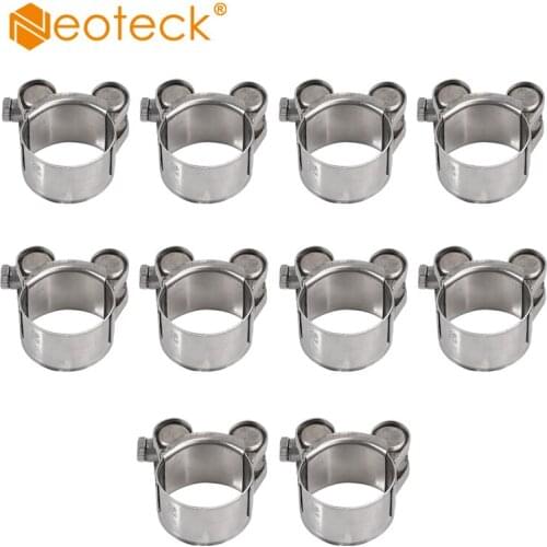 Neoteck 10 Pcs stainless steel hose clamp heavy duty exhaust For turbocharged car (26-28mm) hinge pin clip