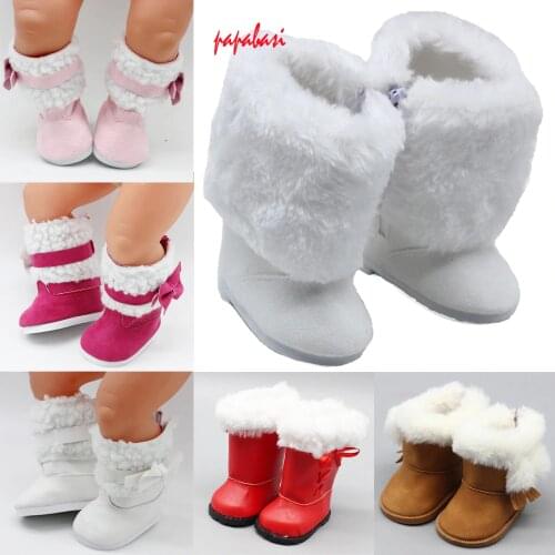 18 inch Girls Dolls Snow Boots shoes for 43cm baby doll accessories baby doll winter Chirstmas shoes