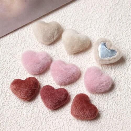 Winter style 100pcs/lot color print cartton hearts shape flatback cloth button diy jewelry earring/garment/hair accessory