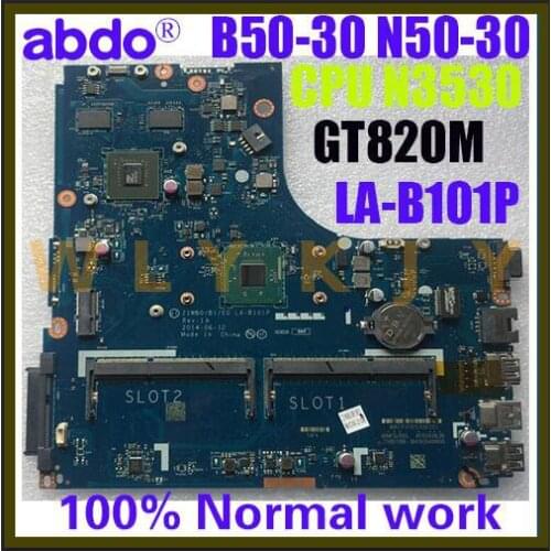 ZIWB0/B1/E0 LA-B101P is suitable for Lenovo B50-30 notebook motherboard CPU N3530 GT820M (with fingerprint) 100% test work