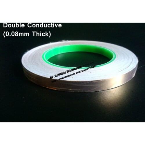 0.08mm thick), 10mm*30M Single Adhesive, Double Sided Conductive Copper Foil Tape, EMI Shield