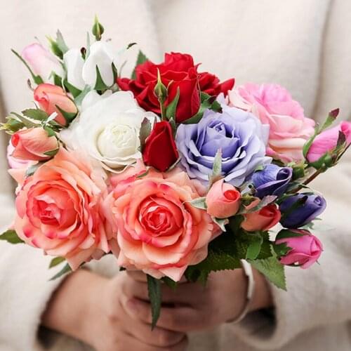 1Pcs Artificial Moisturizing Rose Christmas Decorations 2021 Home Decor Gifts for the New Year Wedding Valentines Day Flower