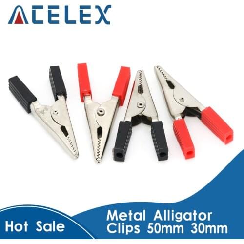 IMC Hot 10 pcs 50mm 30mm Plastic Handle Test Probe Metal Alligator Clips