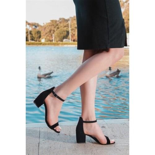 2021 elegant Black Suede High-Heeled Shoes