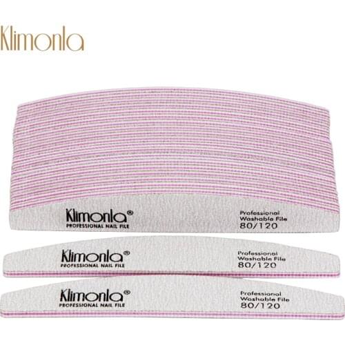 25Pcs/Lot Zebra Curve Nail Files Gray Banana Lixa de unha 80/120 Grit Pedicure Manicure Sanding Polish Beauty Nails Tools