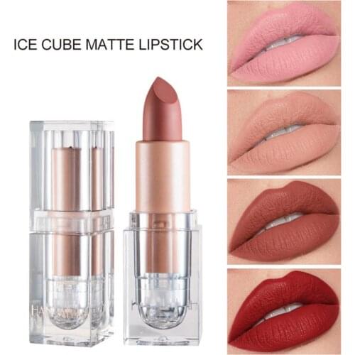 3.5g Lipstick Ice Cube Shape Matte Lipstick Matte Effect Mini Bean Paste Pink Color Waterproof Lipstick for Daily Use